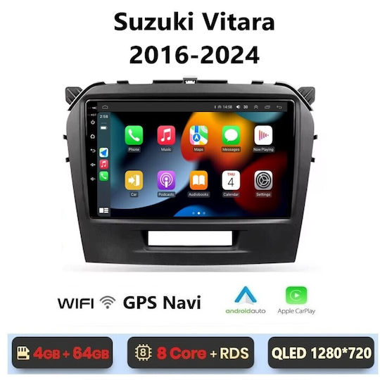 Sistem Audio Auto pentru Suzuki Vitara 2016-2024 (Bluetooth/USB/Wi-Fi/GPS/Apple CarPlay/Android Auto) cu Ecran Tactil 9"