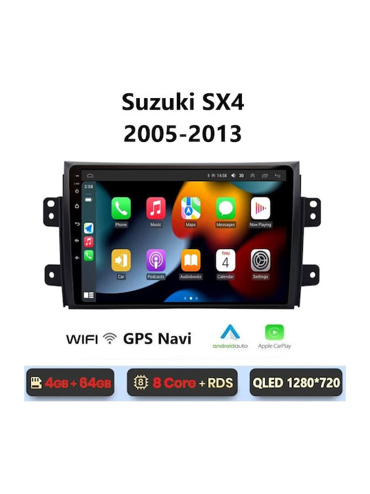 Car Audio System for Suzuki SX4 2005-2013 (Bluetooth/USB/WiFi/GPS/Apple-Carplay/Android-Auto) with Touch Screen 9"