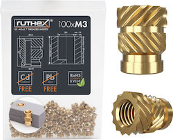 Ruthex Σπειρωτά Ένθετα M3 – 100 Τμχ