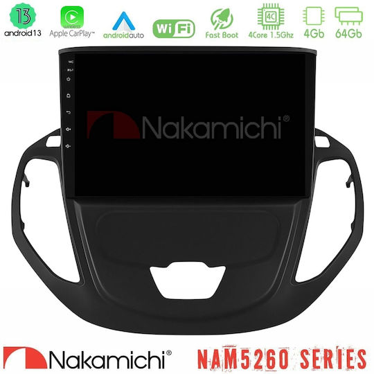 Nakamichi Ηχοσύστημα Αυτοκινήτου για Ford Transit Courier 2015-2023 (Bluetooth/USB/AUX/WiFi/GPS/Apple-Carplay/Android-Auto) με Οθόνη Αφής 9"