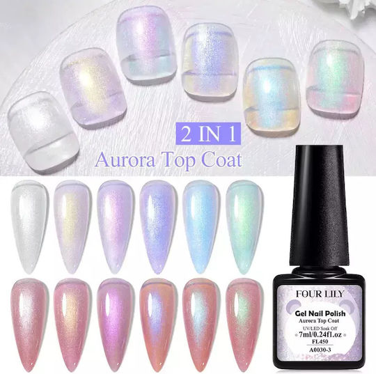 Setlily Gel 2in1 Top Coat Jelly Shell Aurora 7ml Holographisches Finish