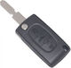 Peugeot Foldable Replacement Key Cover 3 Buttons Blade Hu83 Without Battery Support Dga 1 Pc