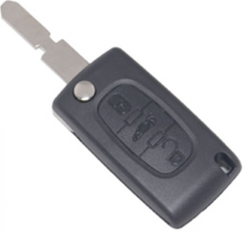 Peugeot Foldable Replacement Key Cover 3 Buttons Blade Hu83 Without Battery Support Dga 1 Pc