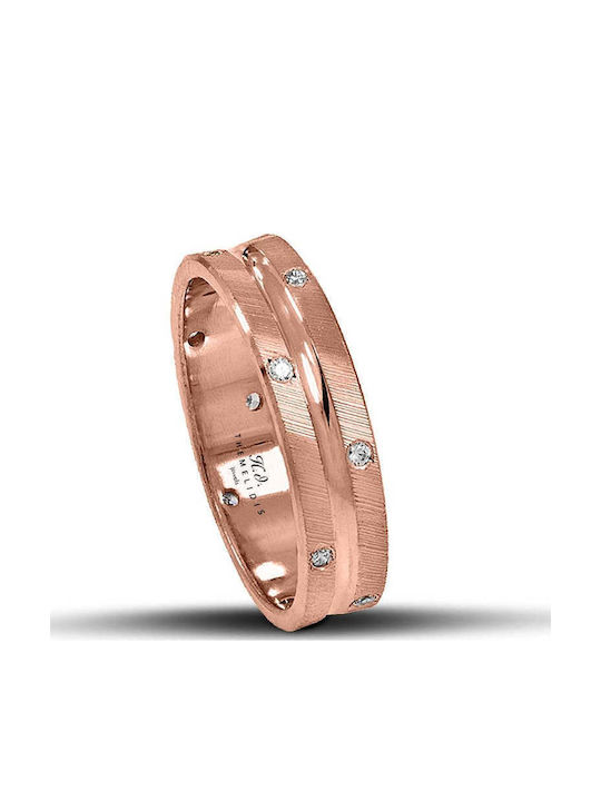 Themelidis Jewels Σετ Βέρες από Ροζ Χρυσό 18Κ και Ζιργκόν