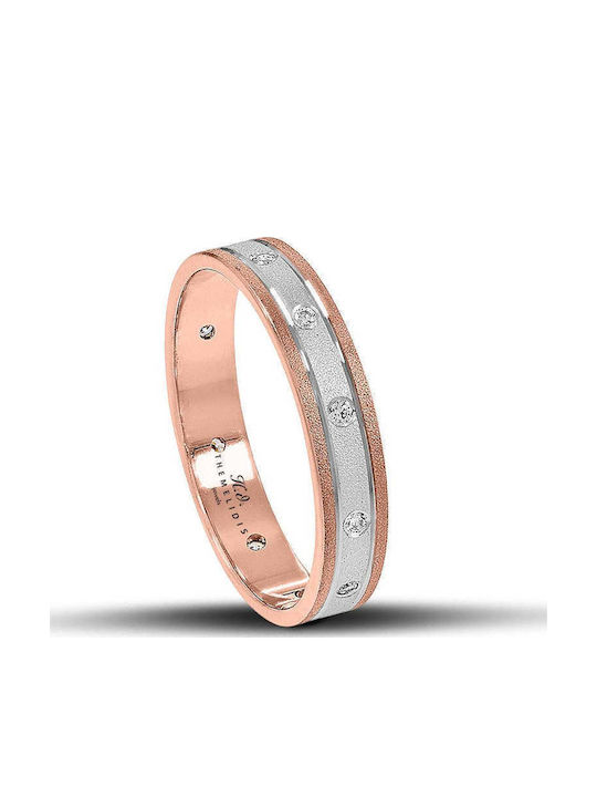 Themelidis Jewels Σετ Βέρες Δίχρωμες 9Κ με Ματ Φινίρισμα και Ζιργκόν