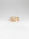 Chrysothemiss Women's Ring Éclat Curve Gold White Zircon Minimal Double Design