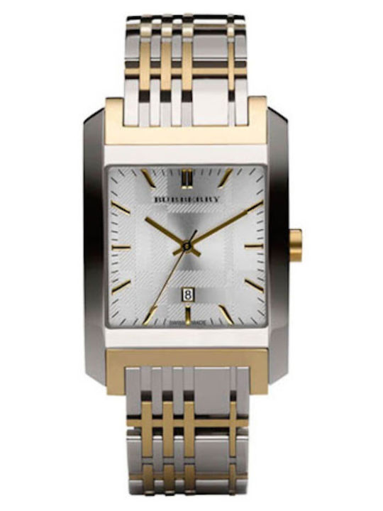 Burberry Ανδρικό Ρολόι 33mm Μπαταρίας με Ασημί Μεταλλικό Μπρασελέ