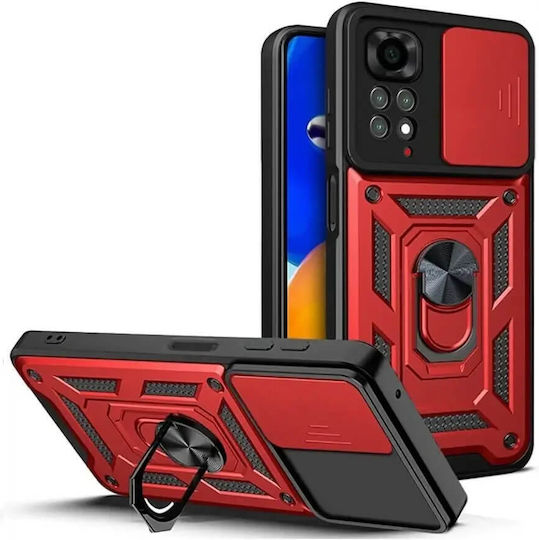 Bodycell Armor Slide Umschlag Rückseite Rot (Redmi Note 12 Pro 4G)