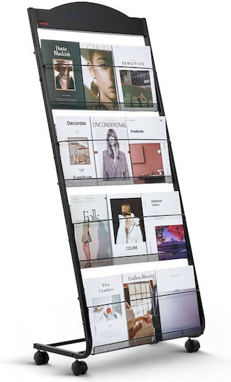 Vevor Veröffentlichungsanzeigen Display-Ständer Für Broschüren Mit 4 Ebenen Mit Rollen Mobiler Broschürenständer Für Boden Heavy-Duty Kataloghalter Zeitungsständer Geschäfte Ausstellungen Büros Kunsthandwerksausstellungen