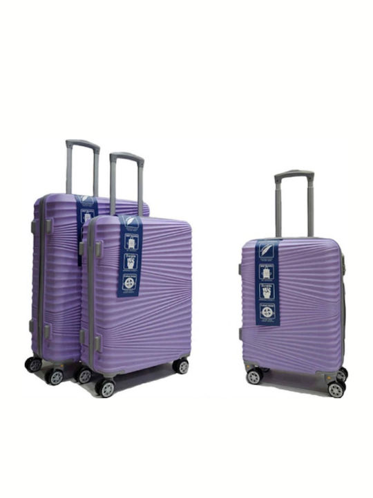 Ormi Hard Lilac Suitcases With 4 Wheels Set Of 3 Pieces