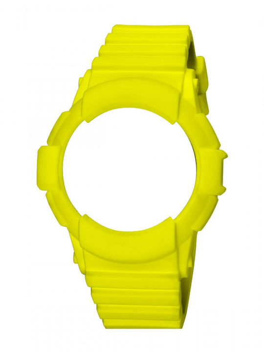 WATX & CO Curea de cauciuc Galben 49mm