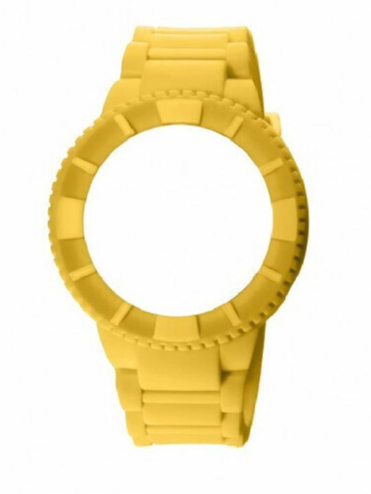 WATX & CO Καουτσούκ Λουράκι Κίτρινο 43mm