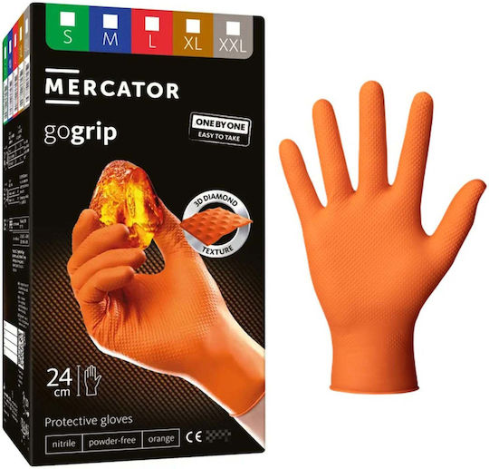 Mercator Medical Mănuși de Lucru de unica folosinta Portocaliu Nitril/Piele 100buc