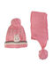 Kinder Mütze Set Gestrickt Rosa