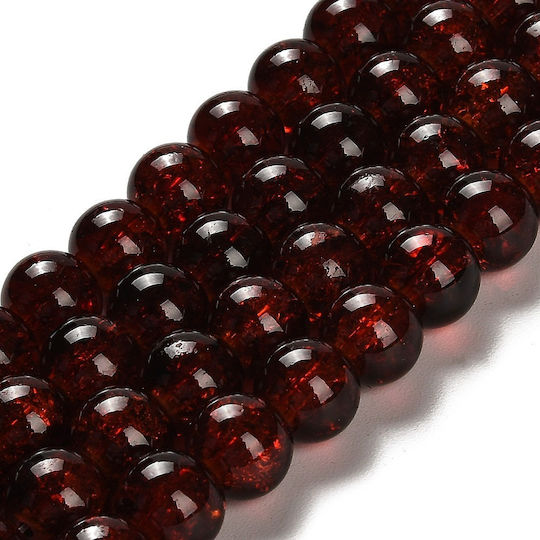 Glas Perlen Bordeaux Kaffee 10mm Ca. 80Stück