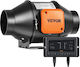 Ventilator Duct Pentru Aerisire Controler Temperatură Umiditate 205 Cfm Motor Ec 21 W 220m³/h Răcire Corturi De Cultivare Hidroponie Vevor