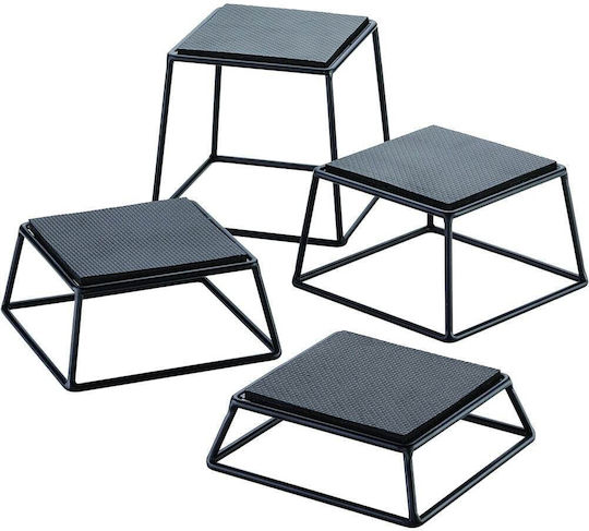 Set 4 Στάντ Riser Τετράγωνα Anti-slip Πλάκα 15cm Βάση 17.5cm Ύψος 5 7 10 15cm Tablecraft