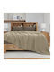 Lino Home Cocoon Piqué Decke Übergröße 240x260cm Braun