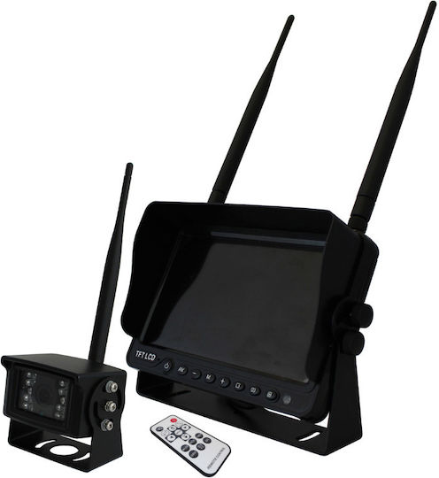 Wireless 7 Inch Monitor System 1 Waterproof Reverse Camera 12v24v