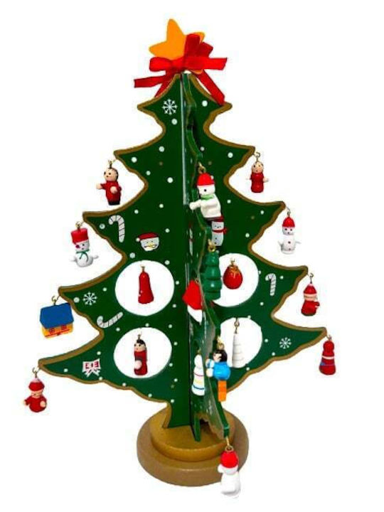 Decoratiune De Crăciun DIY Miniatură Brad De Crăciun Globuri 25 X 20 Cm Verde