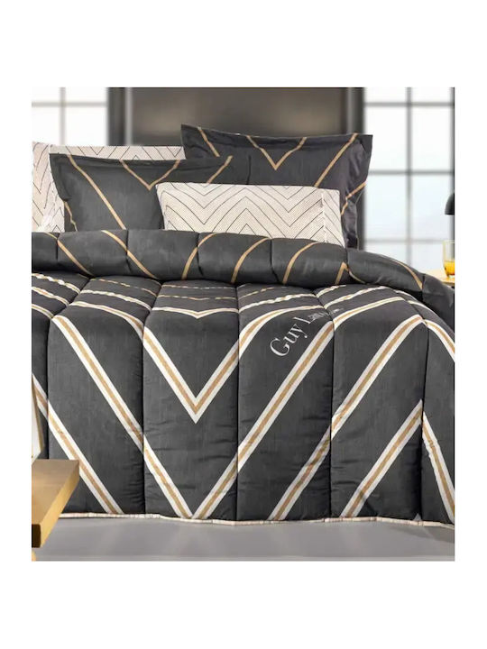Guy Laroche Duvet Cover Cotton Queen 225x245 Canyon Anthracite Suede