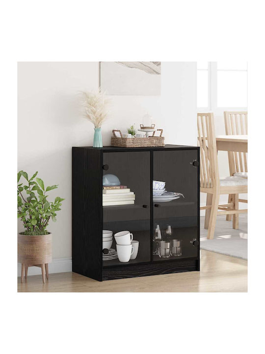 Витрина за дневна от ПДЧ със стъкло Черна Бук 68x37x75.5см