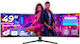 OptimX MT49j UltraWide IPS Curbat Gaming Monitor 49" 3840x1080 144Hz Argintiu