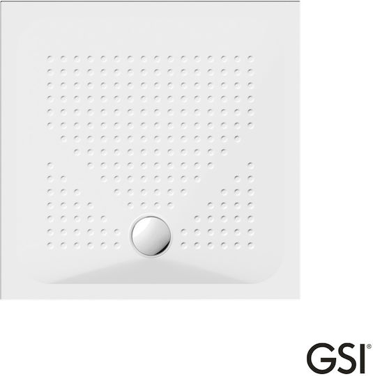 GSI Quadratisch Porzellan Dusche x90cm Weiß