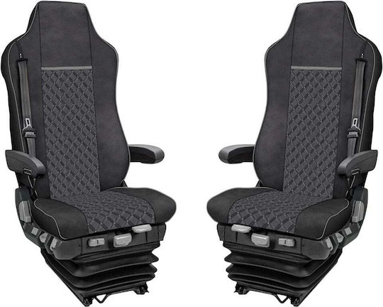 Set Truck Covers 2 Pieces Iveco Stralis S-way 2021 Grey Eco Leather
