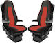 Комплект Калъфи За Камион 2 Бр Volvo S Fh Euro 6 2016 2020 Червена Еко Кожа