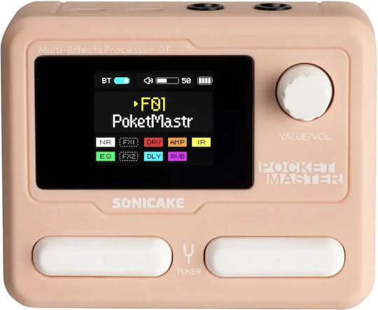 Sonicake Pocket Master Pedale E-Gitarre und E-Bass Rosa