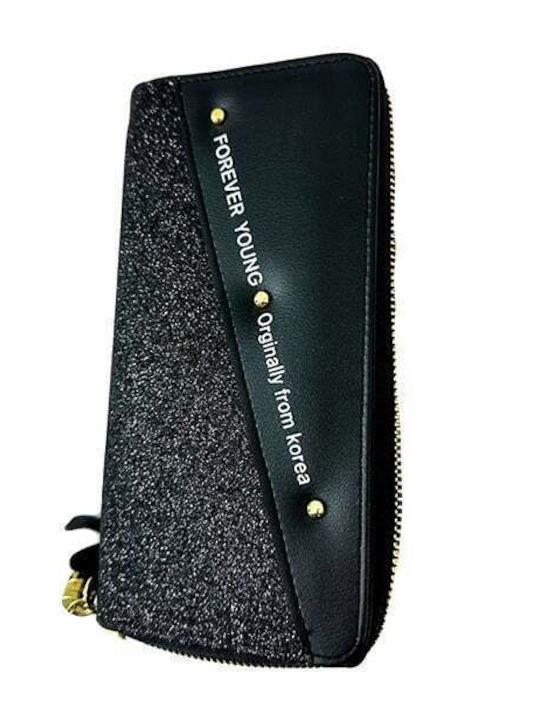 Große Damenbrieftasche Karten Schwarz