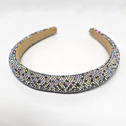 Fuzty Headband Two-tone Rhinestones Multicolor