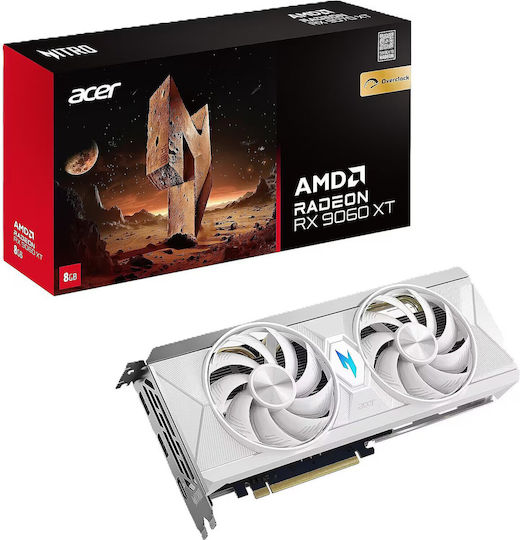 Acer Radeon RX 9060 XT 8GB GDDR6 Nitro OC White Edition Grafikkarte