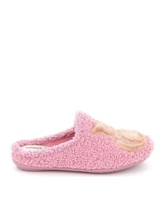 Adam's Shoes Χειμερινές Γυναικείες Παντόφλες Ροζ