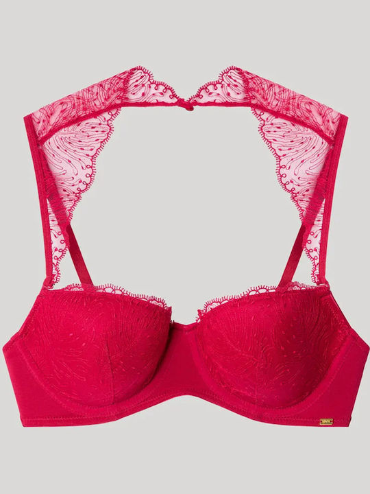Balconette Balconette Bra with Light Padding Underwire Red