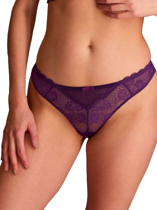 Valege Women's Briefs Brazil Seamless Lace Purple