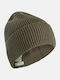 Beanie Ανδρικός Σκούφος με Rib Πλέξη σε Χακί χρώμα