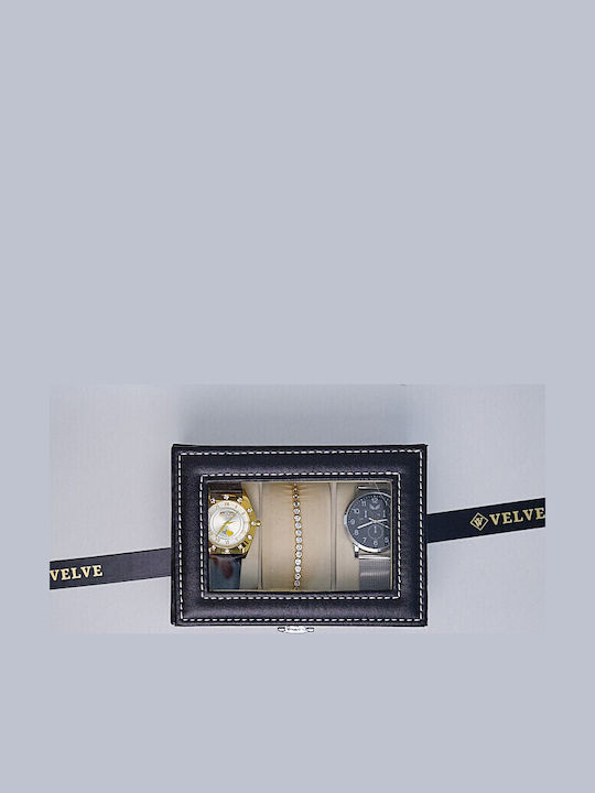 Elegante Uhren Schmuck Box Drei Fächer Ø 8 X 11 X 16