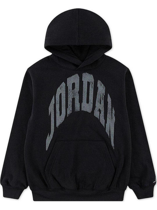 Fleece Kids Sweatshirt with Hood and Pockets Black