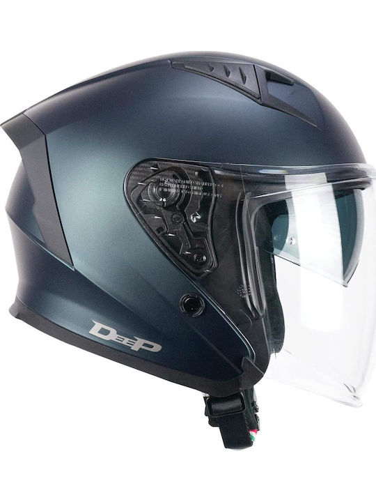 CGM 167A Deep Petrol Satine Motorcycle Helmet J...
