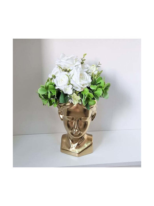 Velve Vază Decorativă Ceramică Auriu 14x14x25cm 1buc