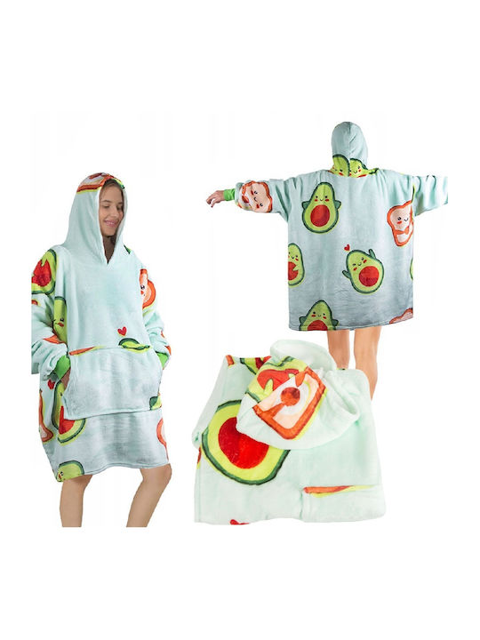 Pătură Polar Fleece Cu Mâneci 80x80cm Avocado And Toast