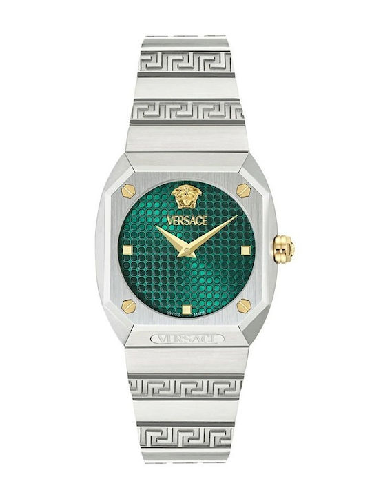 Versace Lady Γυναικείο Ρολόι Μπαταρίας με Ασημί Μεταλλικό Μπρασελέ