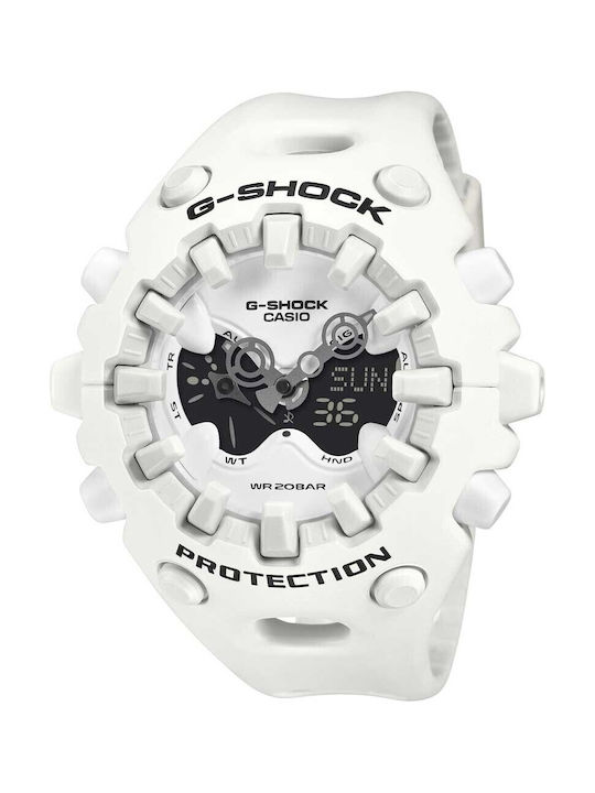 Casio Мъжки Часовник На Батерия с Бяла Каучукова Каишка