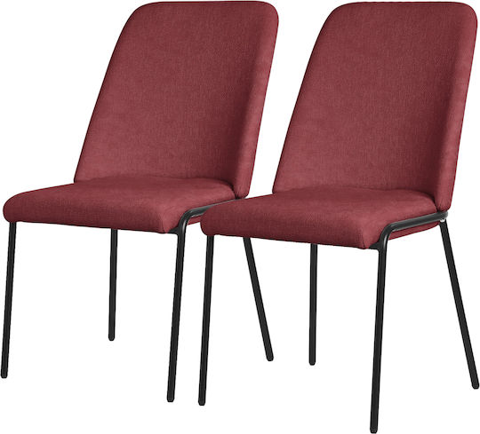 Ess- und Küchenstühle mit Stoffbezug Rote 2Stücke 49x62cm