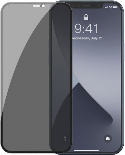 Privatsphäre Vollflächig gehärtetes Glas Schwarz (Realme C61)