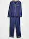 Fuanna Winter Women's Pyjama Set Navy Blue