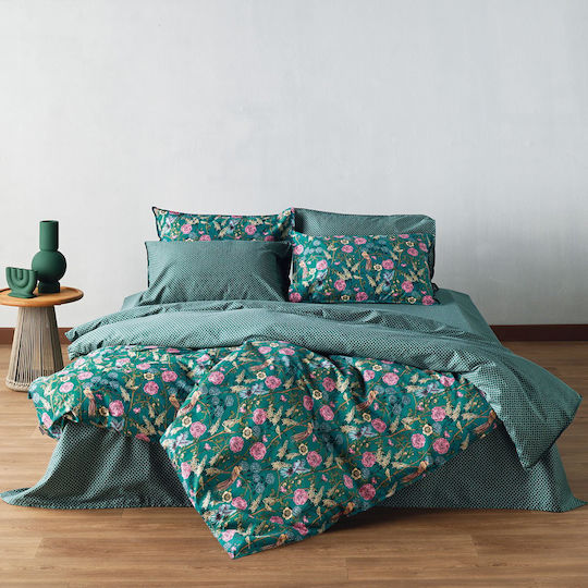 Kentia Σετ Υπέρδιπλη 220x240cm Aperry Emerald Green - Pink - Warm Yellow Kentia Σετ Υπέρδιπλη 220x240cm Aperry Emerald Green - Pink - Warm Yellow