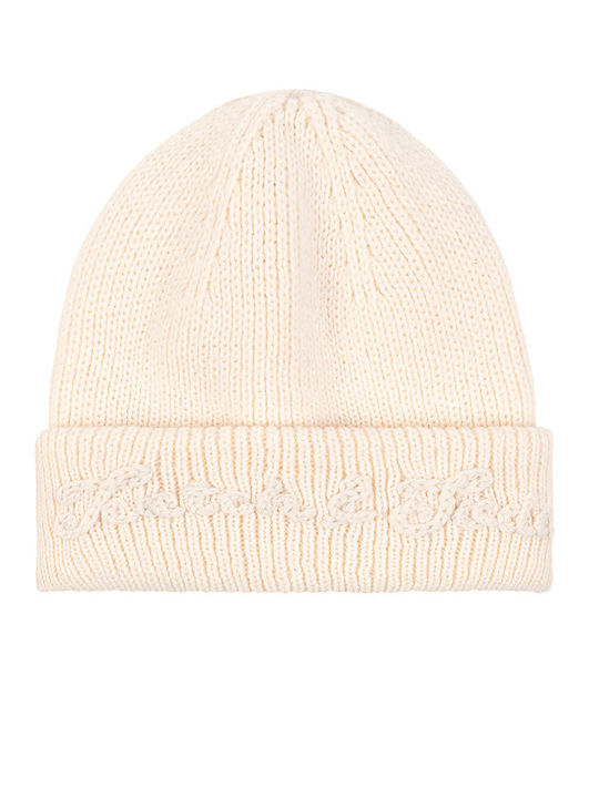 Beanie Unisex Σκούφος Πλεκτός σε Μπεζ χρώμα